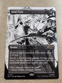 Fatal Push - (7017) Borderless - Secret Lair Drop Regular - Spider Man - Mtg - Image 1