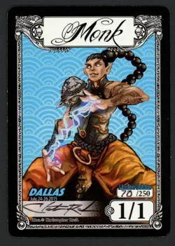 ***Monk (Color) Token Signed*** MTG Tokens Christopher Rush Kid Icarus - Image 1