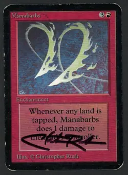 ***Alpha Manabarbs Signed*** MTG Alpha Christopher Rush Magic Kid Icarus - Image 1