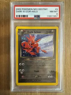 Dark Scizor 9/105 2002 Neo Destiny Pokemon Card Vintage WOTC Holo Rare - PSA 8 - Image 1