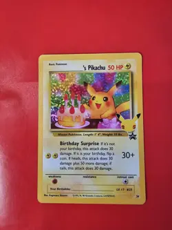 POKEMON TCG BIRTHDAY PIKACHU 24 BLACK STAR PROMO HOLO NM CELEBRATIONS - Image 3