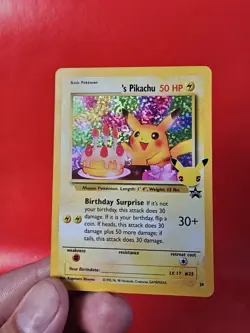 POKEMON TCG BIRTHDAY PIKACHU 24 BLACK STAR PROMO HOLO NM CELEBRATIONS - Image 5
