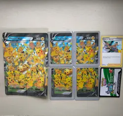 Pikachu V-Union Special Celebrations Ultra Rare Promo 4 Pokemon Cards + Jumbo - Image 1