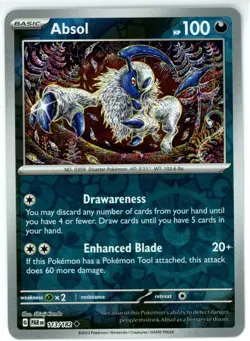 Pokemon TCG Absol 113/182 Sv04: Paradox Rift Reverse Holo - Image 1