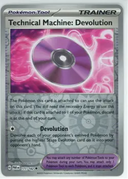 Pokemon TCG Technical Machine: Devolution 177/182 Sv04 Paradox Rift Reverse Holo - Image 1