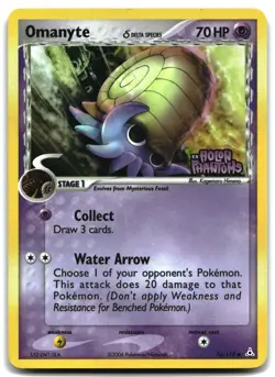 Pokemon Omanyte (Delta Species) HOLO Common Holon Phantoms 74/110 MP - Image 1
