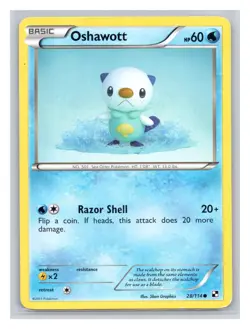Pokemon TCG Oshawott 28/114 Black and White Normal MP - Image 1