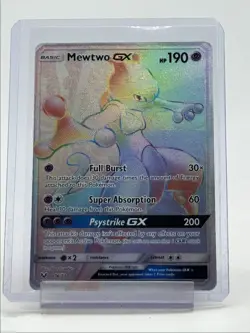MEWTWO GX 2017 POKEMON SUN & MOON SHINING LEGENDS SECRET RARE 76/73 Q3726 - Image 1