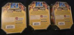 Pokemon Hidden Fates GX Tins Art Set of 3 Full Sealed Charizard Raichu Gyarados - Image 2