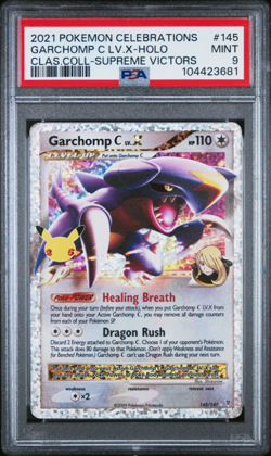 PSA 9 MINT 2021 Pokemon Celebrations Classic Collection 145 Garchomp C LVX Holo - Image 1