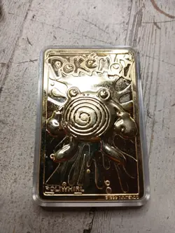 Charizard 1999 Pokemon 23K Gold Plated Bar Burger King Nintendo + Poliwhirl Card - Image 4