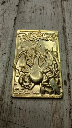 Charizard 1999 Pokemon 23K Gold Plated Bar Burger King Nintendo + Poliwhirl Card - Image 5
