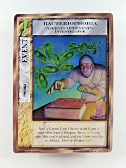 Bacteriophobia, Germs - Mythos CCG card (1996 Chaosium) Event, Cthulhu Lovecraft - Image 1
