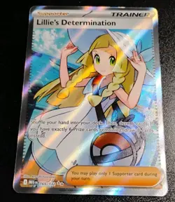 Lillie’s Determination 169/132 FOIL HOLO POKEMON CARD MEGA EVOLUTION FULL ART - Image 1
