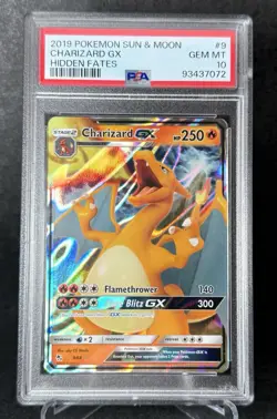 Pokemon TCG Charizard GX Hidden Fates Holo Ultra Rare Card 9/68 PSA 10 - Image 1