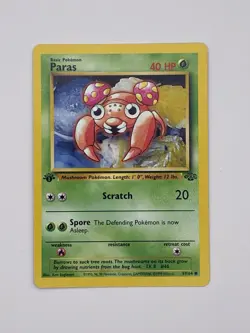 1999 Pokemon TCG Paras Jungle 1st Edition Card 59/64 Mint - Image 1