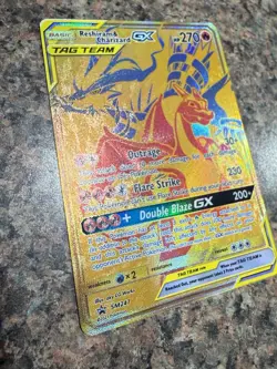 Pokemon 2021 Reshiram & Charizard GX SM247 Black Star Promo Tag Team Holo Card - Image 2