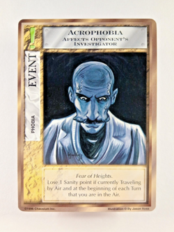 Acrophobia, Heights - Mythos CCG card (1996 Chaosium) Event, Cthulhu Lovecraft - Image 1