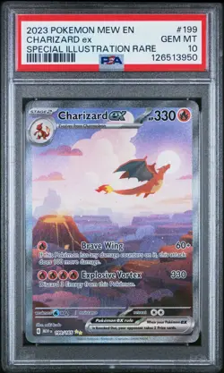 2023 POKEMON MEW EN-151 SPECIAL ILLUSTRATION RARE #199 CHARIZARD EX PSA 10 - Image 1