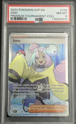 Pokemon IONO PROMO Premium Tournament Collection Full Art #124 PSA 8 - Image 1