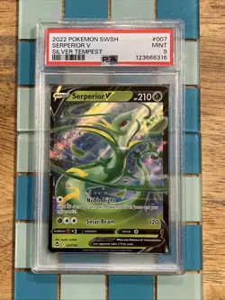 GRADED PSA 9 2022 Pokemon SWSH Serperior V Silver Tempest #007 - Image 1