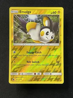 Reverse Holo Emolga 35/111 Uncommon SM - Crimson Invasion Pokemon TCG - Image 1