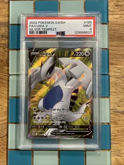GRADED PSA 9 2022 Pokemon SWSH FA/Lugia V Silver Tempest #185 - Image 1