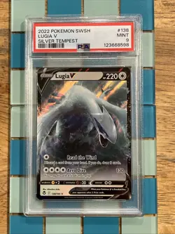 GRADED PSA 9 2022 Pokemon SWSH Lugia V Silver Tempest #138 - Image 1