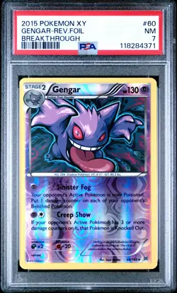 2015 POKEMON XY BREAKTHROUGH GENGAR #60 REVERSE PSA 7 NEAR MINT #118284371 - Image 1