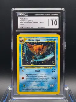 CGC 10 GEM MINT 💎 - Kabutops 6/75 Neo Discovery 1st Edition Holo - 2001 Pokemon - Image 1