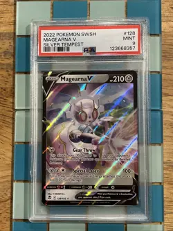 GRADED PSA 9 2022 Pokemon SWSH Magearna V Silver Tempest #128 - Image 1