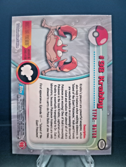 Krabby #98 2000 Topps Pokemon TV Animation Foil Blue Logo - Image 2