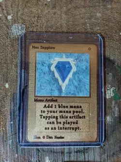 GOLD METAL MAGIC THE GATHERING CARD: MOX SAPPHIRE - Image 1