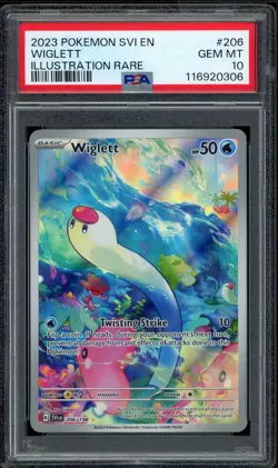 2023 PSA 10 Pokemon SV1 EN S&V Base Wiglett Illustration Rare 206/198 card - Image 1