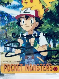 Sarah Natochenny Signed Pokemon Foil Card Ash Pikachu I Chose You Inscribed PSA - Image 3