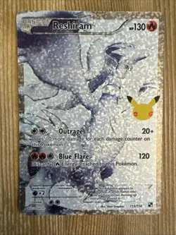 Reshiram 113/114 Pokemon TCG Celebrations Holo Full Art Ultra Rare Card NM - Image 1