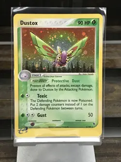 Dustox Holo 6/109 Rare Ruby and Sapphire Pokemon Card SWIRL! - Very Good N/M - Image 1
