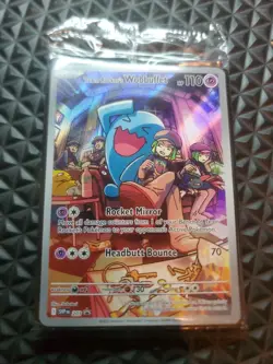 Pokemon TCG Destined Rivals Team Rockets Wobbuffet Black Star Promo Card 203 - Image 1