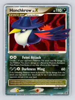LP Pokemon TCG Secret Wonders Honchkrow Lv.X 132/132 Ultra Rare Holo Card - Image 1