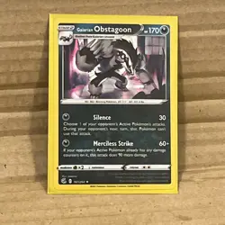 Galarian Obstagoon 161/264 - Fusion Strike - Holo Rare - NM/Mint - Pokemon Card - Image 1