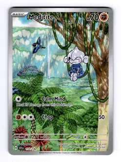 Meditite - 153/142 Stellar Crown #153 (2024) Illustration Rare Holo NM Pokemon - Image 1
