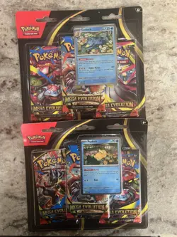 Pokemon Mega Evolutions 3 Pack Blister - Psyduck and Golduck - LOT OF 2 NEW 3Pk - Image 1
