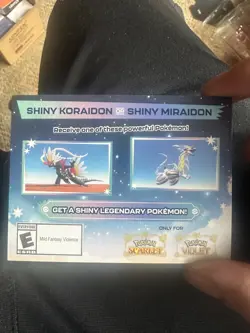 Pokemon Scarlet And Violet Shiny Koraidon or Miraidon Code UNSCRATCHED - Image 2
