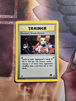 Rocket's Sneak Attack 16/82 Team Rocket Holo Pokemon TCG MP - Image 1