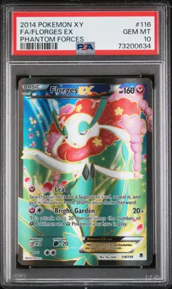 2014 POKEMON XY PHANTOM FORCES #116 FULL ART/FLORGES EX PSA 10 - Image 1