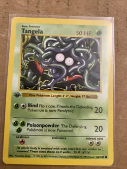Pokemon TCG Tangela Base Set 66/102 1st Edition Never Played Near Mint - Image 1