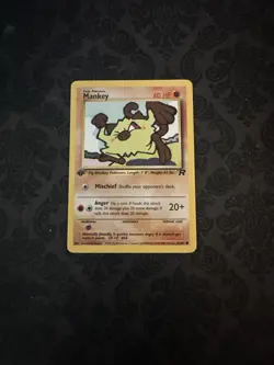 Pokemon TCG Team Rocket Mankey 61/82 1st Edition Common WOTC - Image 1