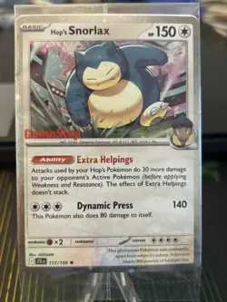 Pokemon TCG Hop's Snorlax Gamestop Promo 117/159 Sealed - Journey Together NM - Image 1