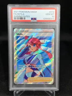 2021 POKEMON SWORD & SHIELD SHINING FATES #072 FULL ART/SKYLA PSA 10 - Image 1