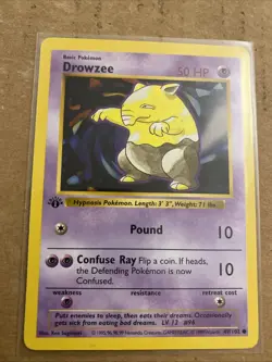 Pokemon TCG Drowzee Base Set 49/102 1st Edition Never Played Near Mint - Image 1